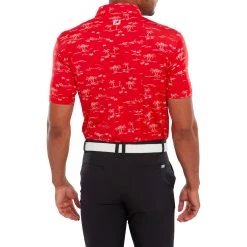 FootJoy Tropic Golf Print Lisle Mens Polo Shirt -FootJoy 01xmlhkosce