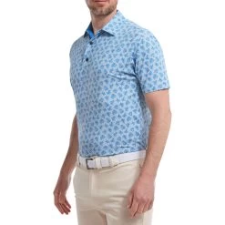 FootJoy Shadow Palm Print Pique Mens Golf Polo Shirt -FootJoy 0nwlowjtdhn