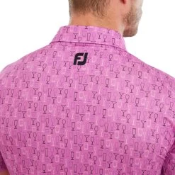 FootJoy Glass Print Lisle Mens Golf Polo Shirt -FootJoy 0sqpohiiesq