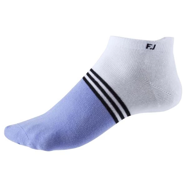 FootJoy Ladies PD LTWT Roll Tab Socks White Violet 1 FootJoy Ladies PD LTWT Roll Tab Socks White Violet