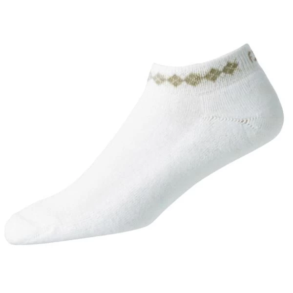 FootJoy Ladies ProDry Argyle Sock White Beige 1 FootJoy Ladies ProDry Argyle Sock White Beige
