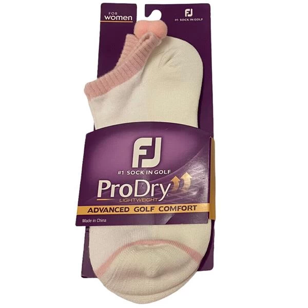 FootJoy Ladies Prodry LW PomPom Socks White - Pink 2 FootJoy Ladies Prodry LW PomPom Socks White - Pink - Image 2