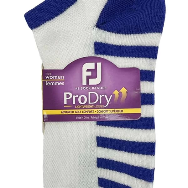 FootJoy Ladies ProDry LW Fashion Socks White Royal Stripe 2 FootJoy Ladies ProDry LW Fashion Socks White Royal Stripe - Image 2