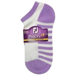 FootJoy Ladies ProDry LW Fashion Socks White Lavender Stripe