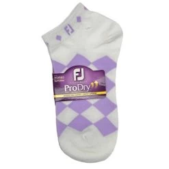 FootJoy Ladies ProDry LW Fashion Socks White Lavender Diamond