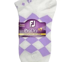FootJoy Ladies ProDry LW Fashion Socks White Lavender Diamond 5 FootJoy Ladies ProDry LW Fashion Socks White Lavender Diamond -FootJoy 19761014 4 L
