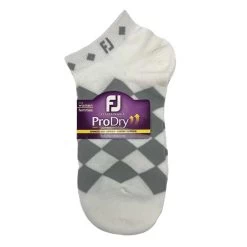 FootJoy Ladies ProDry LW Fashion Socks White Grey Diamond