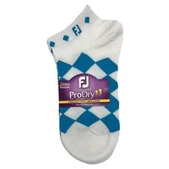 FootJoy Ladies ProDry LW Fashion Socks White Turquoise Diamond