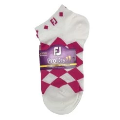 FootJoy Ladies ProDry LW Fashion Socks White Pink Diamond