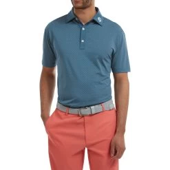 FootJoy Diamond Dot Print Lisle Mens Golf Polo Shirt -FootJoy 2ipe2bjbtsw