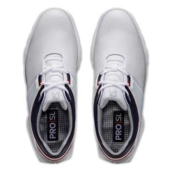 FootJoy Gents Pro SL Shoes White - Navy - Red -FootJoy P 53074FOOTJOYSHOESWHITENAVYREDGENTS 3 L