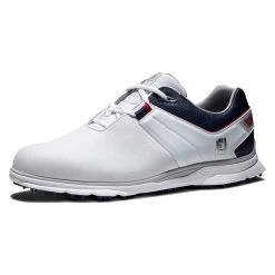 FootJoy Gents Pro SL Shoes White - Navy - Red -FootJoy P 53074FOOTJOYSHOESWHITENAVYREDGENTS 4 L