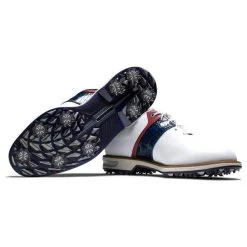 FootJoy Gents Premiere Packard Shoes White - Navy - Red -FootJoy P 53909FJGENTSPREMIEREPACKARDSHOESWHITENAVYRED 4 L