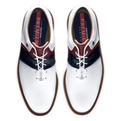 FootJoy Gents Premiere Packard Shoes White - Navy - Red -FootJoy P 53909FJGENTSPREMIEREPACKARDSHOESWHITENAVYRED 5 L