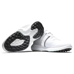 FootJoy Gents Flex Shoes White - Grey -FootJoy P 56120FOOTJOYGENTSFLEXSHOESWHITEGREY 4 L
