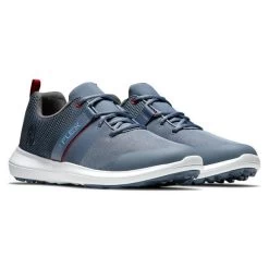 FootJoy Gents Flex Shoes Medium Fit Steel Blue - Red -FootJoy P 56122FOOTJOYSHOESBLUEREDGENTS 3 L