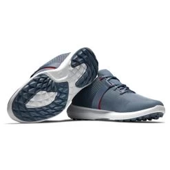 FootJoy Gents Flex Shoes Medium Fit Steel Blue - Red -FootJoy P 56122FOOTJOYSHOESBLUEREDGENTS 4 L