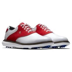 FootJoy Gents FJ Traditions Shoes White - Red -FootJoy P 57915FOOTJOYSHOESWHITEREDGENTS 3 L