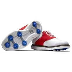 FootJoy Gents FJ Traditions Shoes White - Red -FootJoy P 57915FOOTJOYSHOESWHITEREDGENTS 4 L