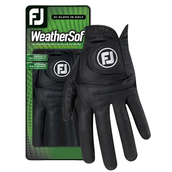 FootJoy Gents Weathersof LH Golf Gloves Black 3 FootJoy Gents Weathersof LH Golf Gloves Black - Image 3