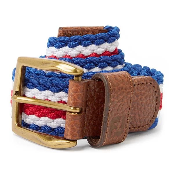FootJoy FJ Striped Belt Twilight - Racing Red - White 1 FootJoy FJ Striped Belt Twilight - Racing Red - White