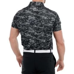 FootJoy Gents Cloud Camo Lisle Polo Shirt Black -FootJoy P 80003FOOTJOYSHIRTBLACKGENTS 3 L