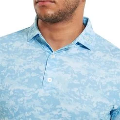 FootJoy Gents Cloud Camo Lisle Polo Shirt True Blue -FootJoy P 80004FOOTJOYSHIRTTRUEBLUEGENTS 4 L
