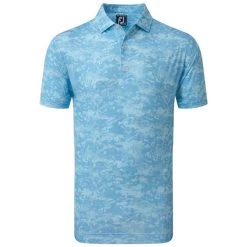 FootJoy Gents Cloud Camo Lisle Polo Shirt True Blue