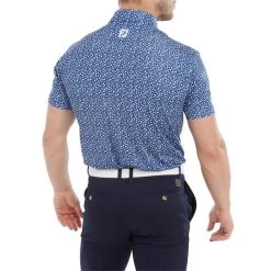 FootJoy Gents Tossed Tulips Lisle Polo Shirt Twilight - White -FootJoy P 80021FOOTJOYSHIRTTWILIGHTWHITEGENTS 3 L