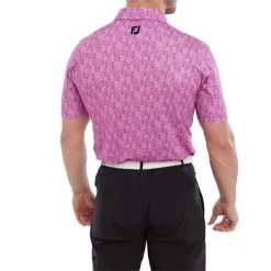 FootJoy Gents Glass Print Lisle Polo Shirt Orchid -FootJoy P 80037FOOTJOYSHIRTORCHIDGENTS 3 L