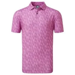 FootJoy Gents Glass Print Lisle Polo Shirt Orchid