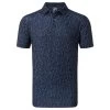 FootJoy Gents Glass Print Lisle Polo Shirt Navy