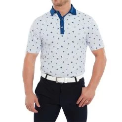 FootJoy Gents Scattered Floral Print Polo Shirt White Twilight -FootJoy P 80043FOOTJOYSHIRTWHITETWILIGHTGENTS 2 L