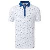FootJoy Gents Scattered Floral Print Polo Shirt White Twilight
