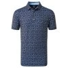 FootJoy Gents Travel Print Lisle Polo Shirt Navy - Blue