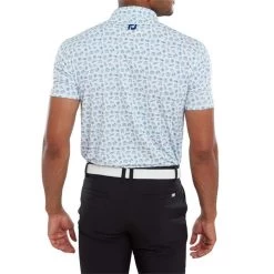 FootJoy Gents Travel Print Lisle Polo Shirt White - Twilight -FootJoy P 80048FOOTJOYSHIRTWHITETWILIGHTGENTS 3 L