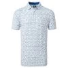 FootJoy Gents Travel Print Lisle Polo Shirt White - Twilight
