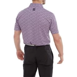 FootJoy Gents Confetti Print Pique Polo Shirt Violet -FootJoy P 80087FOOTJOYSHIRTVIOLETGENTS 3 L