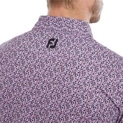 FootJoy Gents Confetti Print Pique Polo Shirt Violet -FootJoy P 80087FOOTJOYSHIRTVIOLETGENTS 4 L