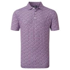 FootJoy Gents Confetti Print Pique Polo Shirt Violet