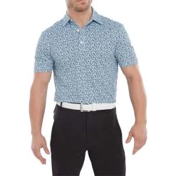 FootJoy Gents Confetti Print Pique Polo Shirt True Blue -FootJoy P 80088FOOTJOYSHIRTTRUEBLUEGENTS 2 L