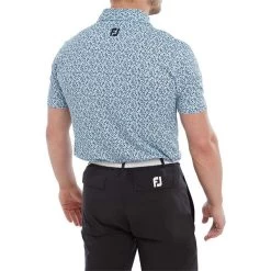 FootJoy Gents Confetti Print Pique Polo Shirt True Blue -FootJoy P 80088FOOTJOYSHIRTTRUEBLUEGENTS 3 L