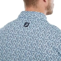 FootJoy Gents Confetti Print Pique Polo Shirt True Blue -FootJoy P 80088FOOTJOYSHIRTTRUEBLUEGENTS 4 L