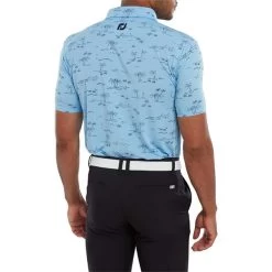 FootJoy Gents Tropic Golf Print Polo Shirt True Blue Navy -FootJoy P 80092FOOTJOYSHIRTTRUEBLUENAVYGENTS 3 L