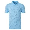 FootJoy Gents Tropic Golf Print Polo Shirt True Blue Navy
