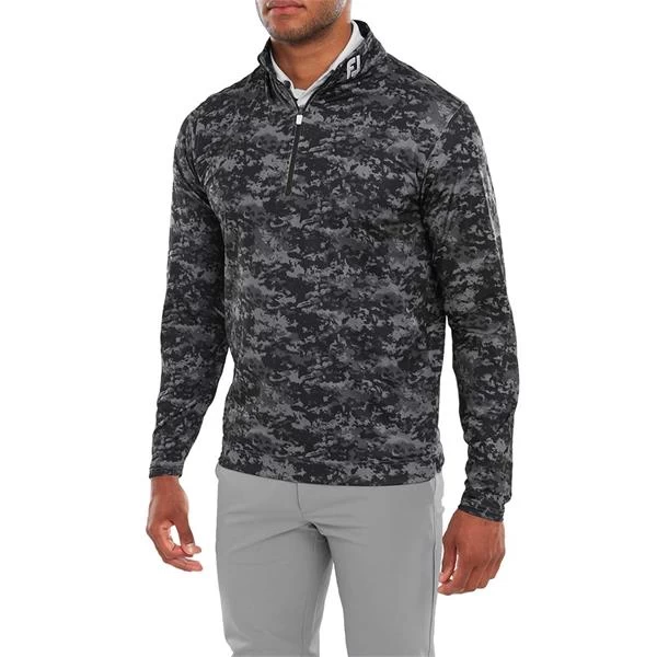 FootJoy Gents Cloud Camo Print Midlayer Black 3 FootJoy Gents Cloud Camo Print Midlayer Black - Image 3