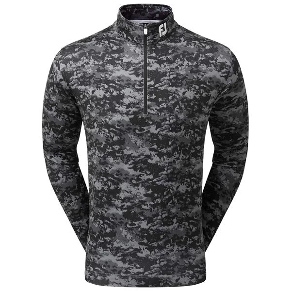 FootJoy Gents Cloud Camo Print Midlayer Black 1 FootJoy Gents Cloud Camo Print Midlayer Black