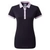 FootJoy Ladies Colour Block Pique Polo Shirt Navy