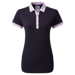 FootJoy Ladies Colour Block Pique Polo Shirt Navy