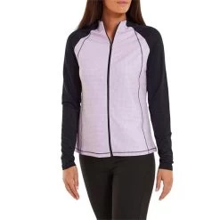 FootJoy Ladies Houndstooth Printed Midlayer Navy Purple - Cloud Houndstooth -FootJoy P 80206FOOTJOYMIDLAYERNAVYPURPLECLOUDLADIES 2 L